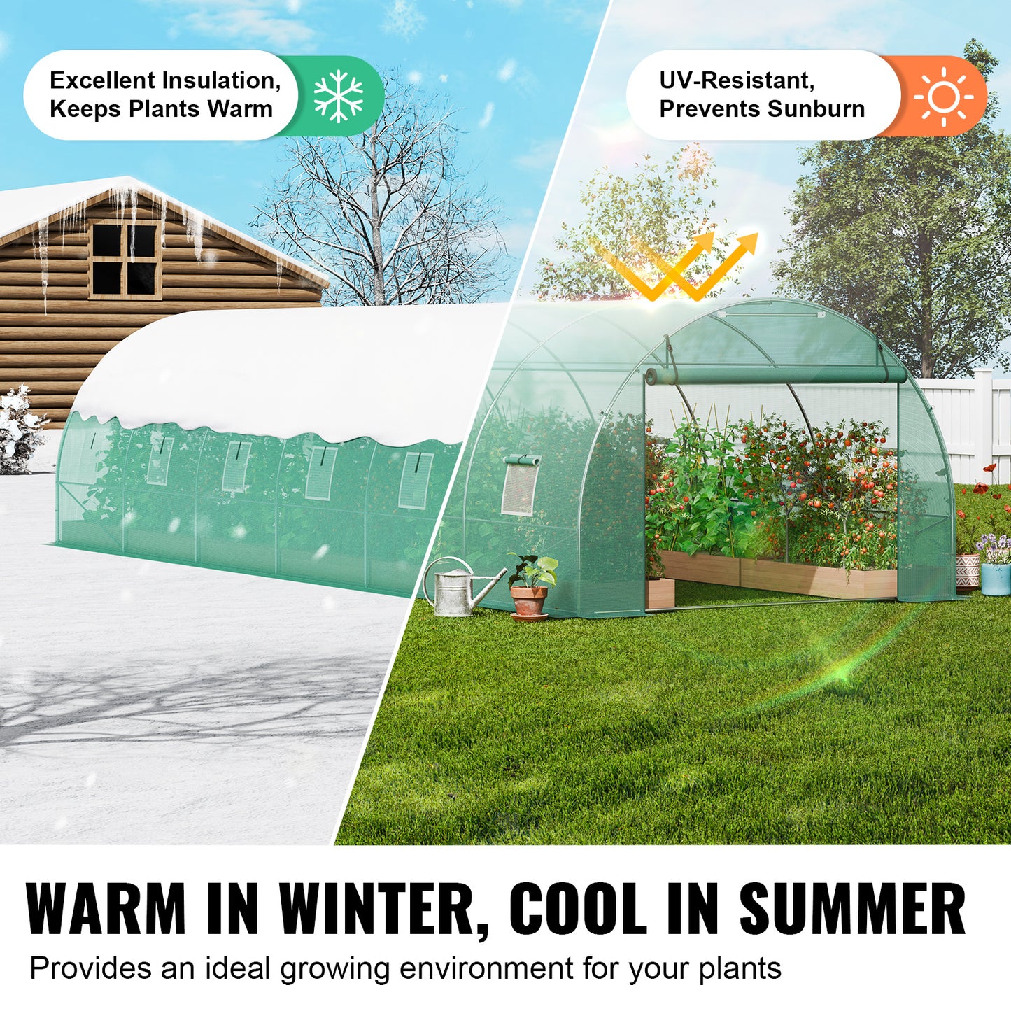 Kweekkas – Tuinkas – Broeikas – Tunnelkas – Serre – Ruime Walk-in Ontwerp – Stevig Gegalvaniseerd Stalen Frame – 140g/m² Waterdichte PE Folie