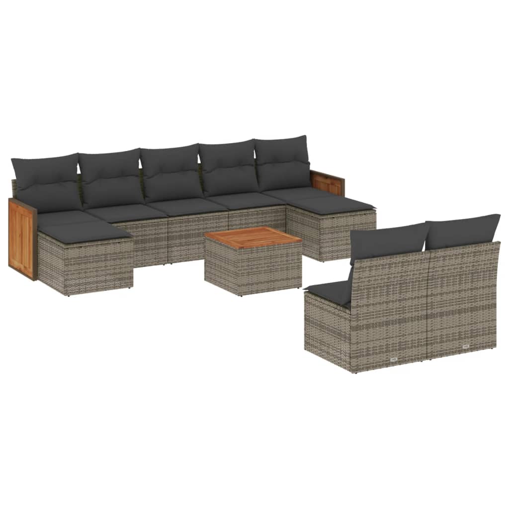 Loungeset – Loungesets – Tuinset – Tuinmeubelen – Balkonset – Weerbestendig PE Rattan – Inclusief Houten Tafel en Opbergruimte