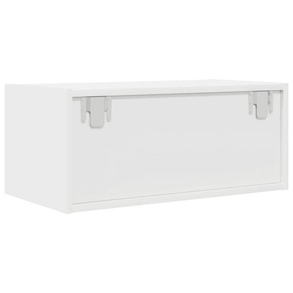2pcs White Modern Minimalist Floating TV Stand with Storage - Heavy-Duty Hardwood Construction, Wall-Mounted Media Console with Open & Closed Shelving, Space-Saving Design for Flat-Screen TVs, Cable Management System, Easy As