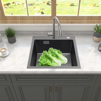 45*50 sink+ drainer- length 45 width 50 (black), stainless Steel Golden Rectangular Sink for Kitchens, Restaurants, Cafes, Bars, Hotels