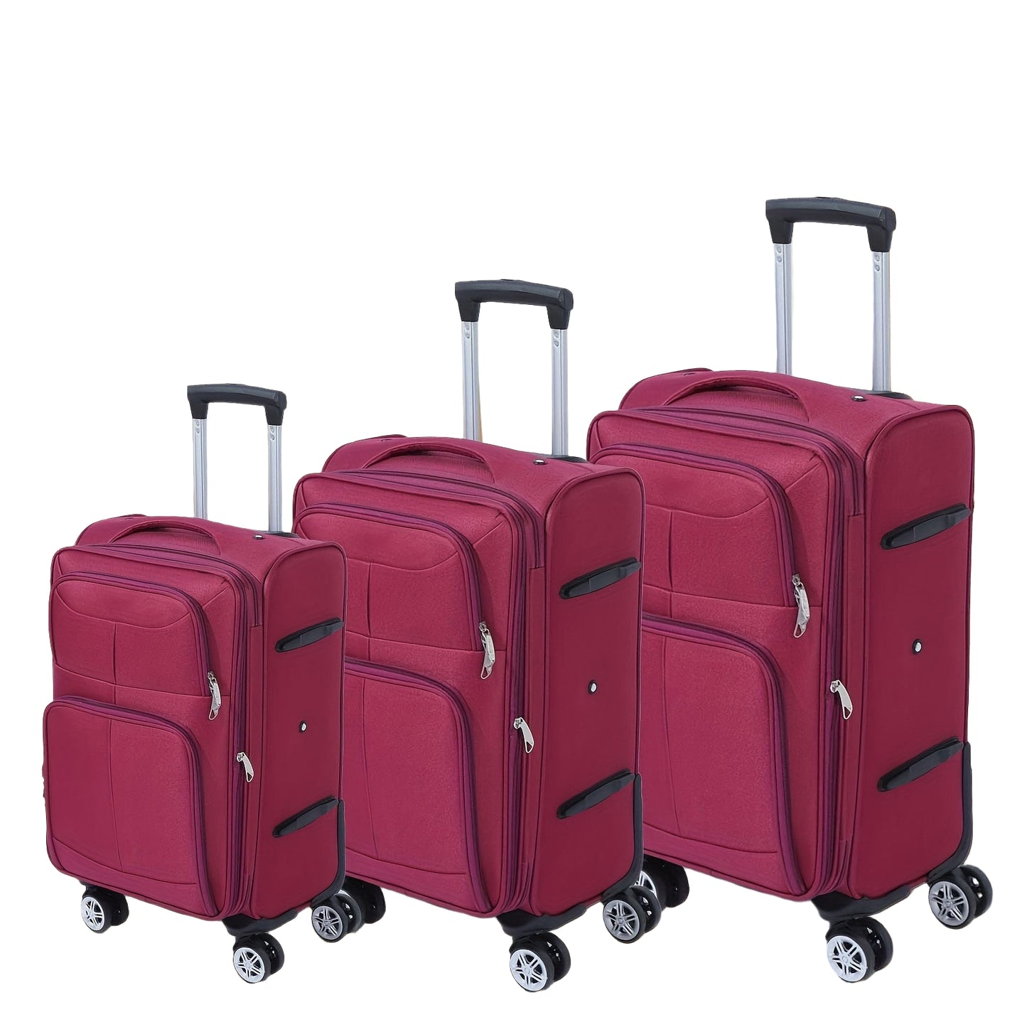 Koffers – Kofferset – Reiskoffers – Bagage Set – Handbagage – Krasbestendig & Duurzaam – Draaibare Spinner Wieltjes – Burgundy Red