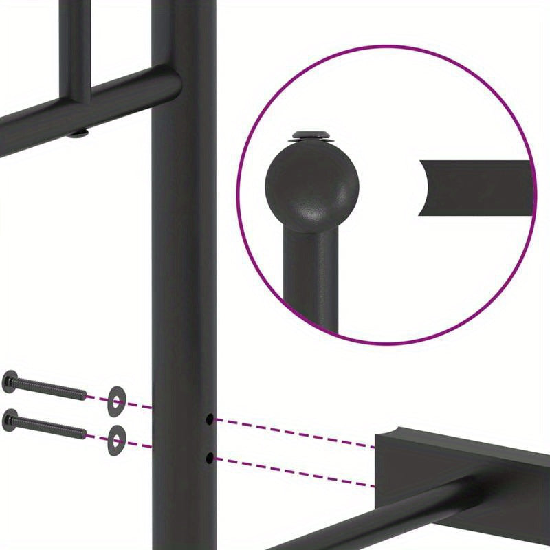 Metal Bed Frame with Headboard, 200X200 Cm