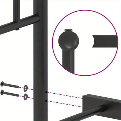 Metal Bed Frame with Headboard, 200X200 Cm