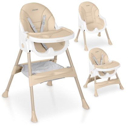 Babystoel – Kinderstoel – Babystoeltje – Kinderzetel – Eetstoel – Inklapbaar – 5-punts Veiligheidsharnas – Verstelbaar in Hoogte - Beige