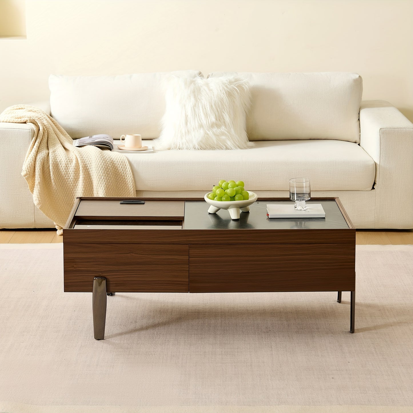 Ronde Marmeren Eettafel – Ronde Tafel – Marmeren Tafel – Eettafel Marmer – Design Eettafel – Wit Marmeren Blad – Gouden Metalen Onderstel – Diameter 100 cm – Stevig & Duurzaam