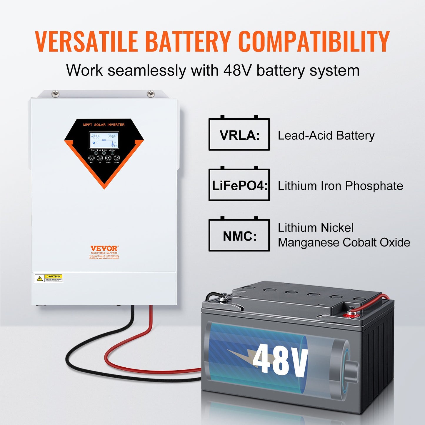 Zonne-omvormer – Hybride Omvormer – Solar Inverter – Energieomvormer – Off-grid Omvormer – 5500W Vermogen – 100A MPPT Zonnelader