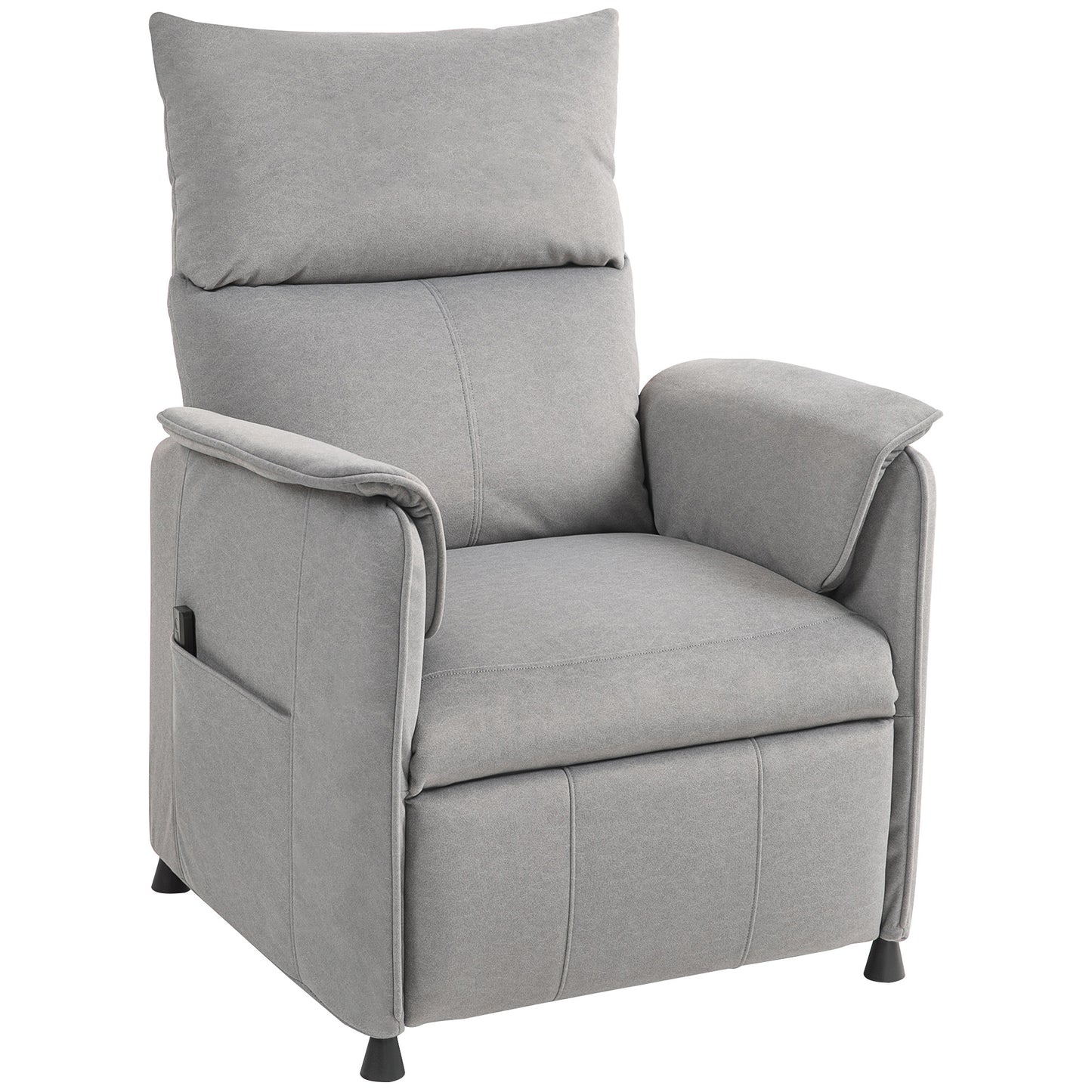 Relaxfauteuil – Relaxstoel – Fauteuil – Zetel – Stoel – Stil Verstelbare Motor – Geheugenfunctie – Grijze Stoffering – Verstelbare Voetensteun