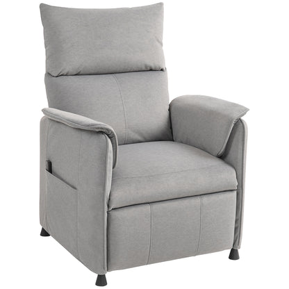 Relaxfauteuil – Relaxstoel – Fauteuil – Zetel – Stoel – Stil Verstelbare Motor – Geheugenfunctie – Grijze Stoffering – Verstelbare Voetensteun