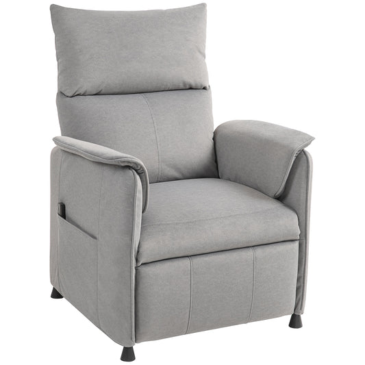 Relaxfauteuil – Relaxstoel – Fauteuil – Zetel – Stoel – Stil Verstelbare Motor – Geheugenfunctie – Grijze Stoffering – Verstelbare Voetensteun