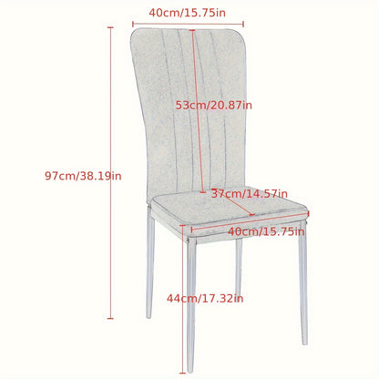 Eetkamerstoel – Stoel – Kuipstoel – Zithoekstoel – Set Van 6 – Hoge Rugleuning 97 cm – Vlekbestendig Fluweel Met Ergonomisch Design