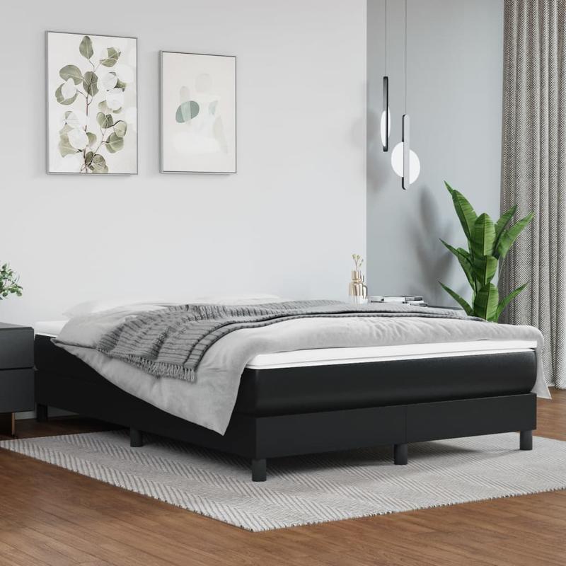 Bed frame Black 140x200cm in Imitation leather Practical, removable, suitable for all seasons