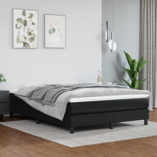 Bed frame Black 140x200cm in Imitation leather Practical, removable, suitable for all seasons