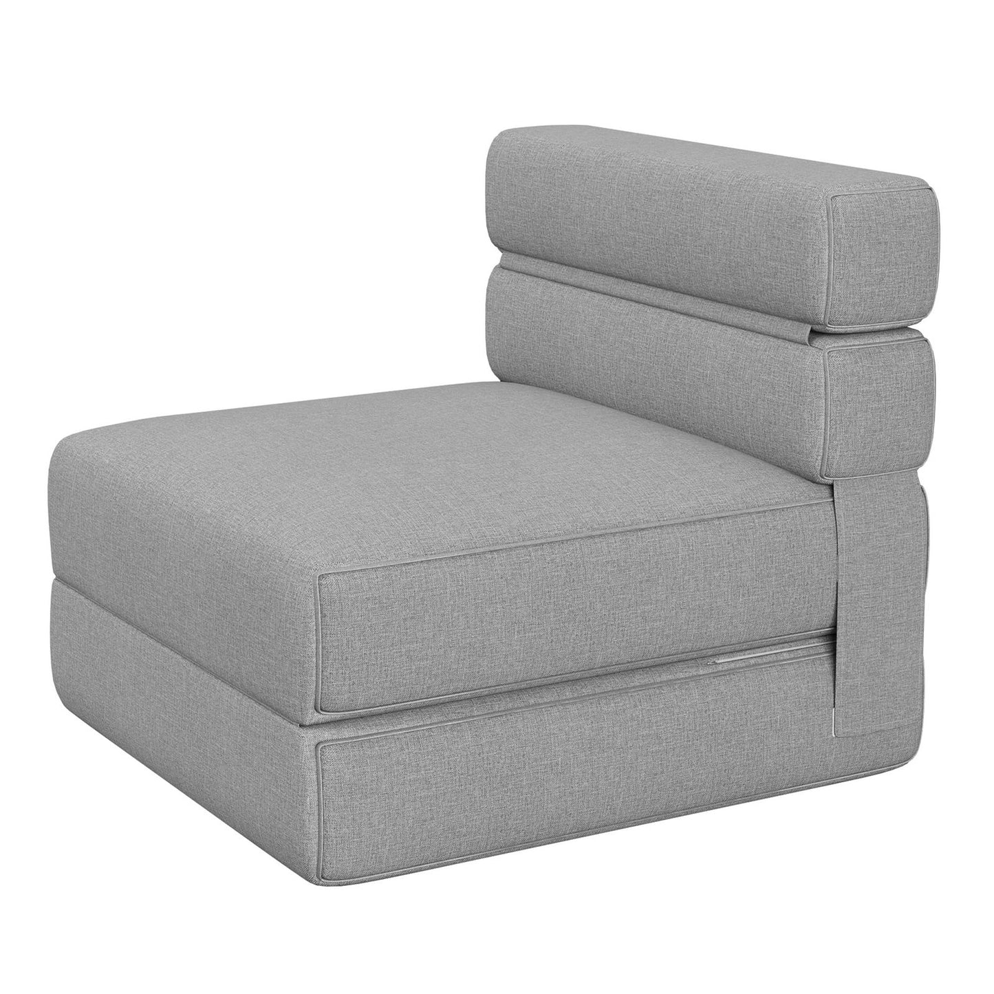 Slaapbank – Slaapstoel – Bedbank – Slaapfauteuil – Logeerbed – Traagschuim – Opvouwbaar & Ruimtebesparend – Lichtgrijs