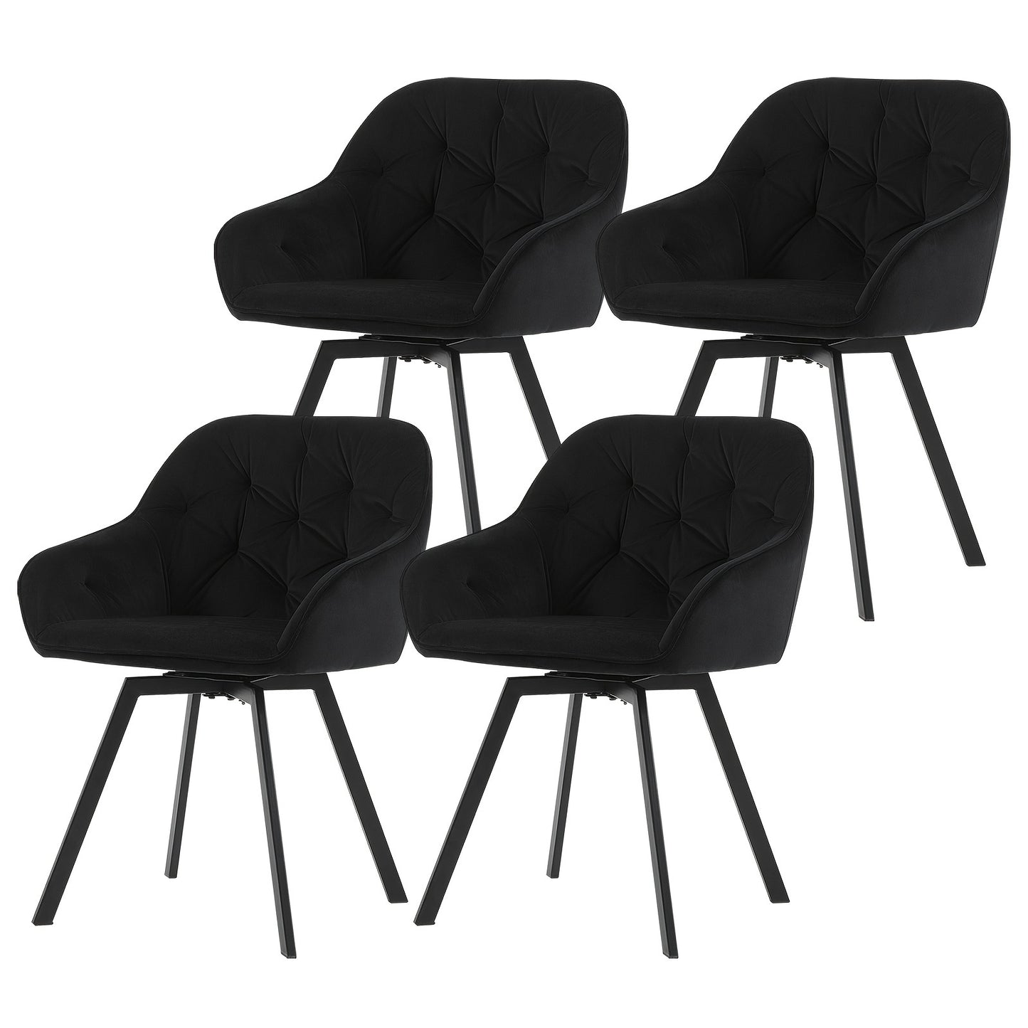 Draaistoelen Eetkamer – Keukenstoelen – Eetkamerstoelen – Stoelen Met Armleuningen – Set Van 2 – Velvet Bekleding – Memory Foam Zitting