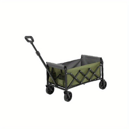 Opvouwbare Bolderkar – Vouwkar – Strandkar – Trolley – Transportkar – Stevig Zwart Frame – Groen Ademend Gaas