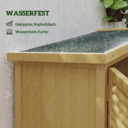 Tuinhuisje – Tuinkast – Tuinberging – Gereedschapsschuur – Opberghuis – Houten Tuinhuisje – Weerbestendig Asfalt Dak – 87x46,5x160 cm – Lichtgeel
