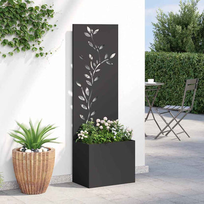 Grote Zwarte Metalen Bloempot – Outdoor Plantenbak – Balkon Bloembak – Moderne Tuinbak – Verticale Plantenbak – Duurzame Metaalconstructie – 50x140 cm Space-Saving Design