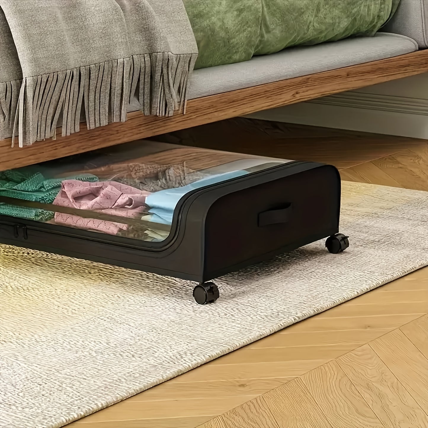 Opbergbox – Opbergdoos – Opbergbak – Opslagbox – Organizer – Voor Onder Bed – Stevige Metalen Constructie – Flip-Top Deksel Met Kijkvenster