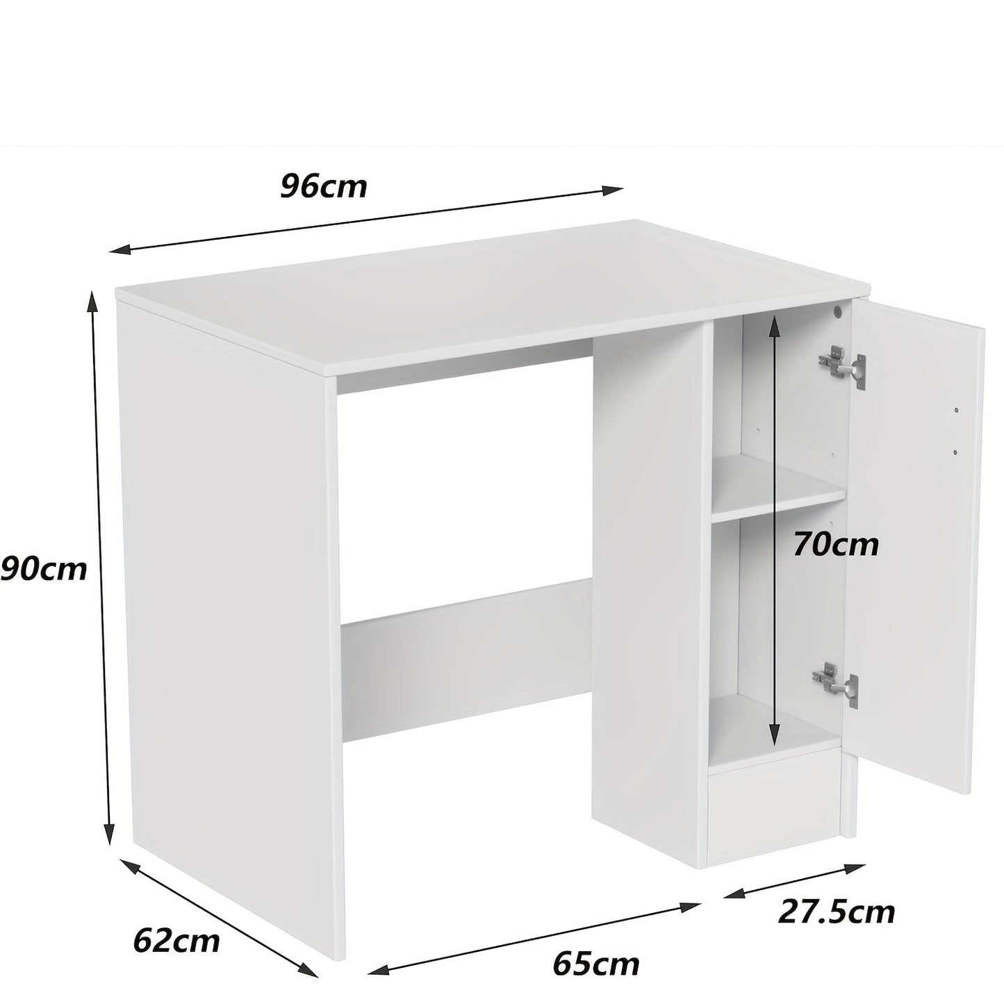 Wasmachinekast – Drogerkast – Wasdrogermeubel – Wasruimteopberger – Waskamerkast – Wit Houtdesign – 96x62x90 cm – Zijopbergruimte – Geluidsdempend
