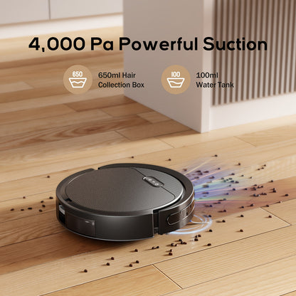 Robotic Vacuum Cleaner, Automatic Self-Charging, Robot Vacuum 4000Pa Powerful Suction, 120 Mins Runtime, Wi-Fi/App/Alexa Control, For Pet Hair, Hard Floor And Low-Pile Carpet.
