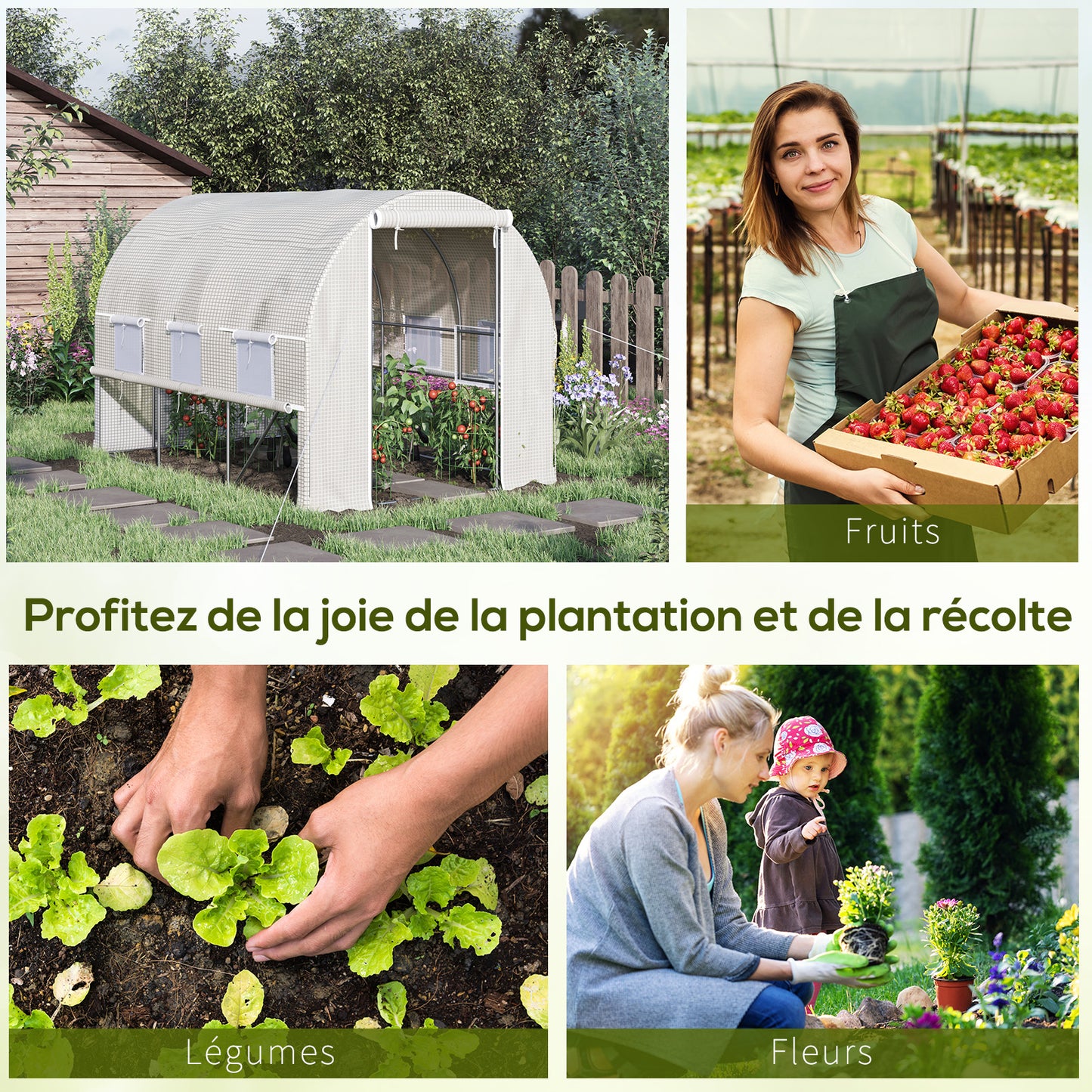 Kas – Tuinkas – Kweekkas – Foliekas – Tuintunnel – 6 m² Oppervlak – Gegalvaniseerd Stalen Frame