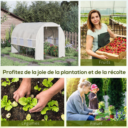 Kas – Tuinkas – Kweekkas – Foliekas – Tuintunnel – 6 m² Oppervlak – Gegalvaniseerd Stalen Frame