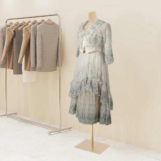 Female Mannequin Model with Stand - Height Half-Length Dress Form Suitable for Sewing,, Tailoring, Dressmaking & Retail Display - Sturdy PU/Suede/Metal/PE, Garment Display Mannequin