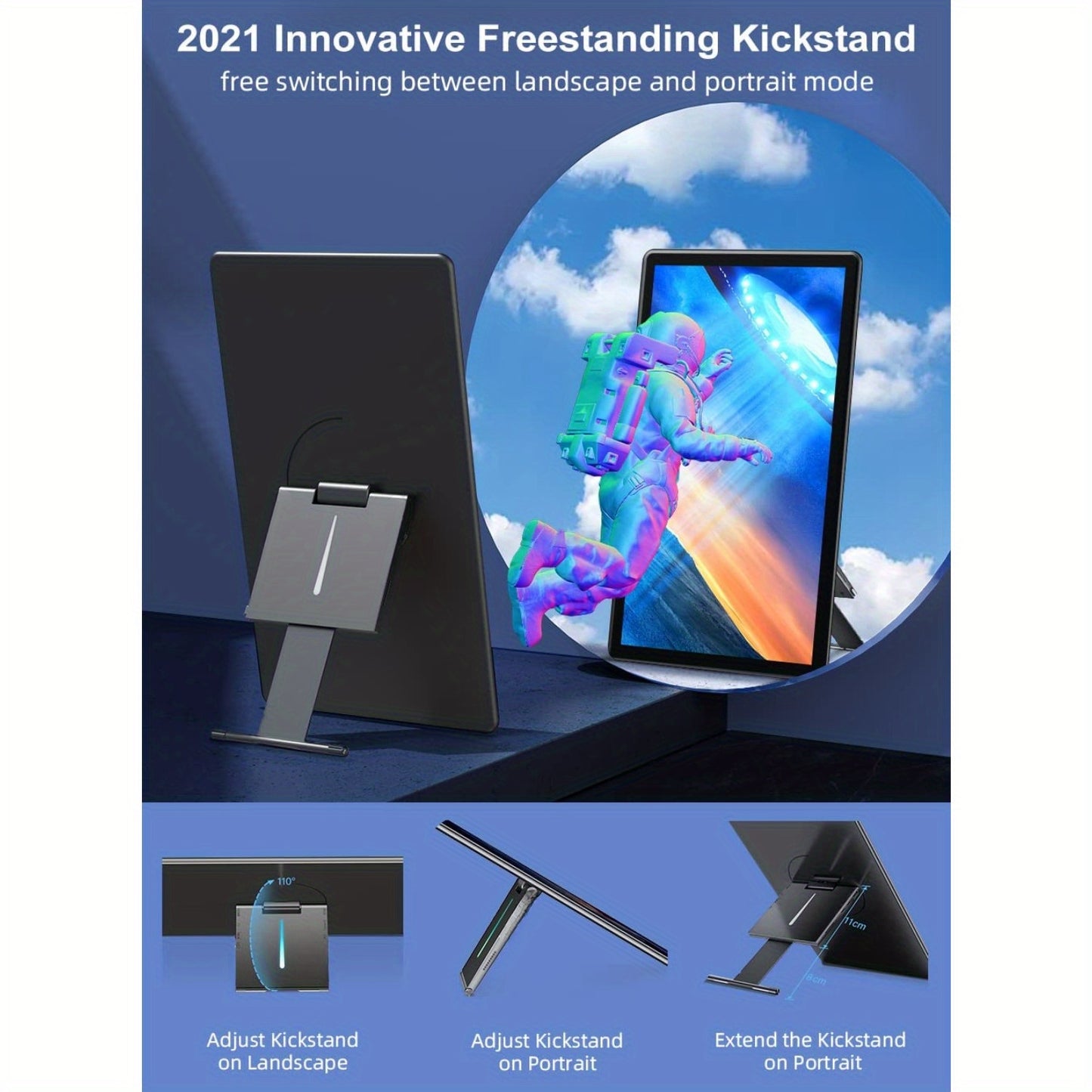 Touchscreen Monitor – Draagbaar Scherm – Portable Display – Aanraakscherm – Second Screen – 15,6 Inch Full HD – IPS Display Met 100% sRGB & Verstelbare Kickstand