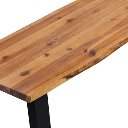 Bankje – Zitbank – Halbankje – Tuinbank – Houten Bank – Robuust Acaciahout – 160 cm Lang – Duurzaam En Stevig