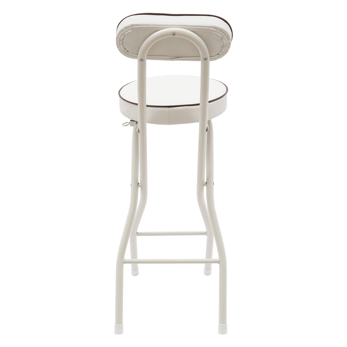 Barstoel – Barkruk – Keukenkruk – Opvouwbare Stoel – Zitkruk – Set Van 2 – Wit – Cushioned Zitting – Stalen Frame