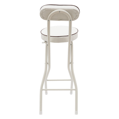 Barstoel – Barkruk – Keukenkruk – Opvouwbare Stoel – Zitkruk – Set Van 2 – Wit – Cushioned Zitting – Stalen Frame