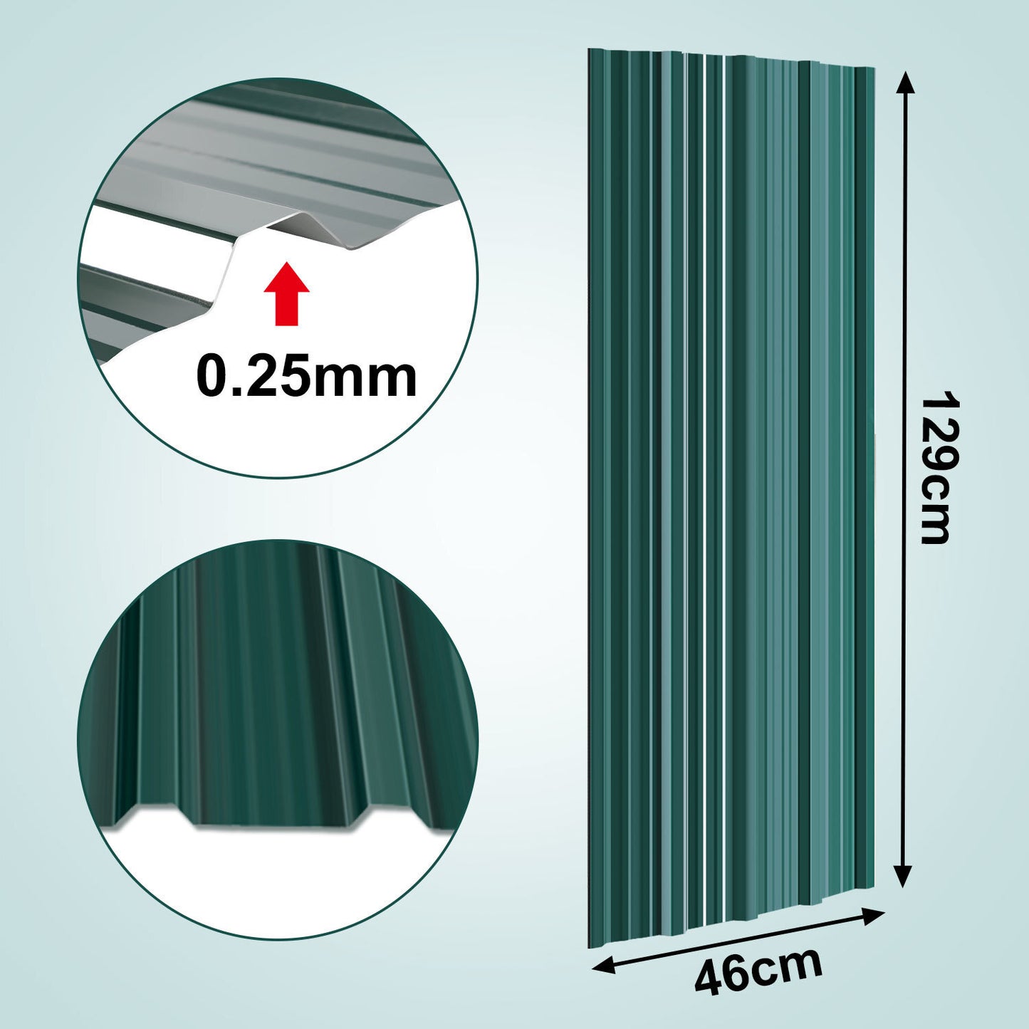 Dakplaten – Dakpanelen – Dakbedekking – Golfplaten – Trapeziumplaten – Gegalvaniseerd Staal – 129x46 cm – 24 Stuks – Weerbestendig – Roestvrij – Groen – 7 m²
