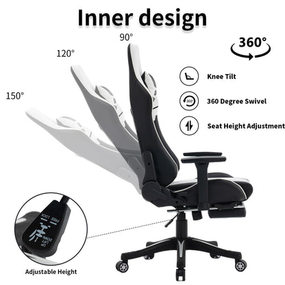 Gamingstoel – Gamestoel – Gaming Chair – Bureaustoel – Game Stoel – Ergonomisch Verstelbaar – PU Leer Roze – Comfortabele Schuimvulling – Stevige Rugleuning