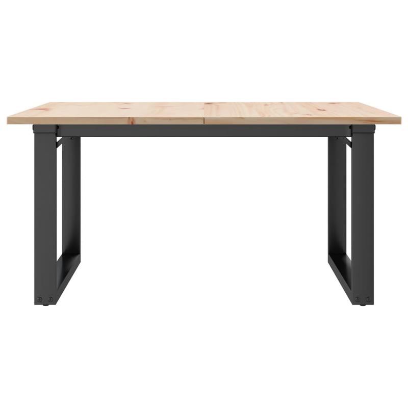 Salontafel – Koffietafel – Woonkamertafel – Bijzettafel – Tafeltje – Industrieel Design – Massief Dennehouten Blad – Stabiel Metalen O-Frame – 90x90x45 cm – Eenvoudige Montage