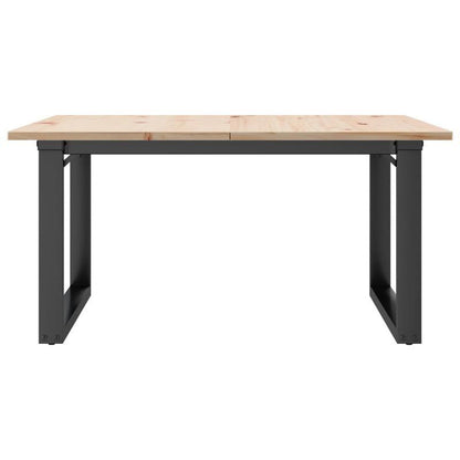 Salontafel – Koffietafel – Woonkamertafel – Bijzettafel – Tafeltje – Industrieel Design – Massief Dennehouten Blad – Stabiel Metalen O-Frame – 90x90x45 cm – Eenvoudige Montage