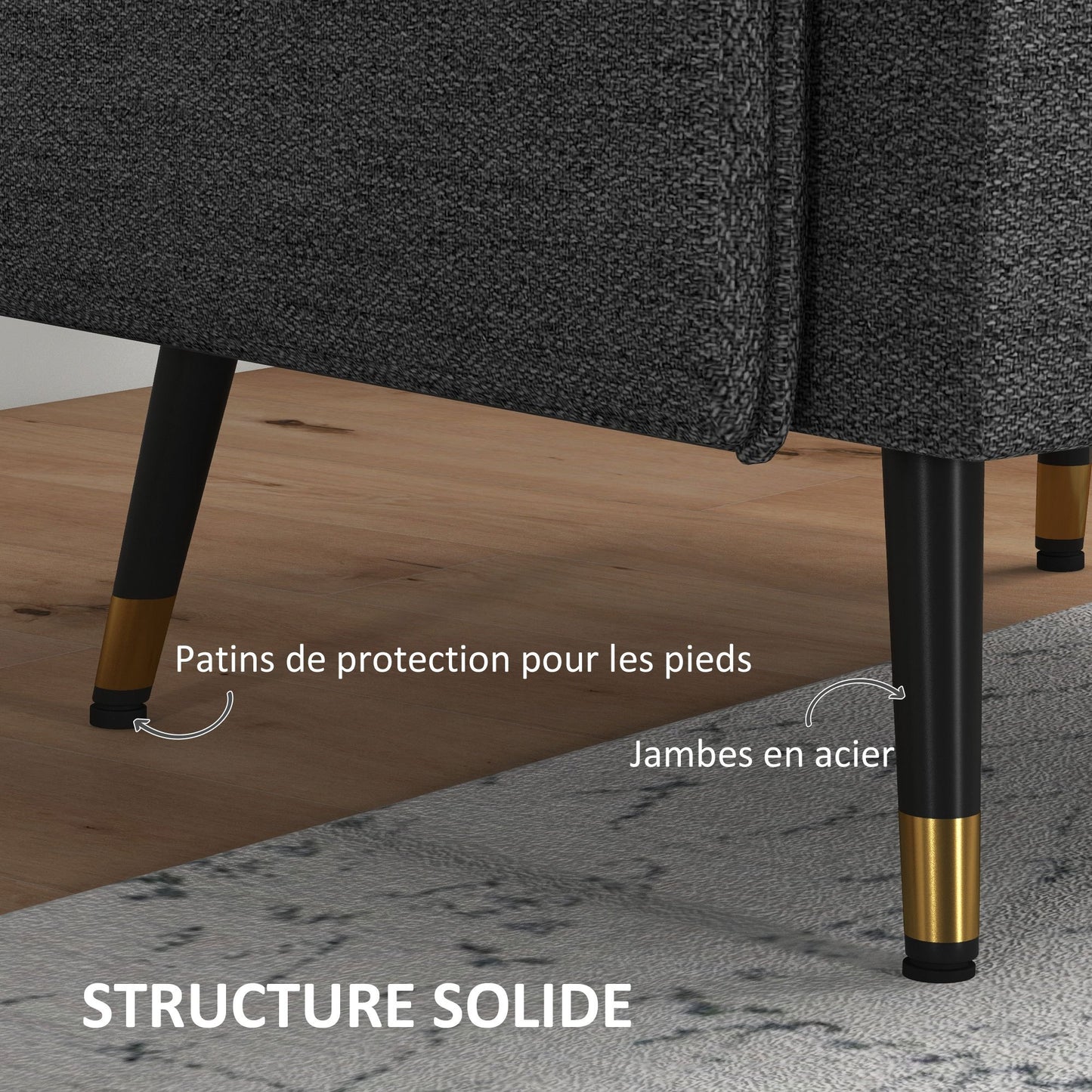Fauteuil – Relaxstoel – Loungestoel – Zetel – Designstoel – Scandinavisch Design – Gestoffeerde Rugleuning – Metalen Poten Met Gouden Details