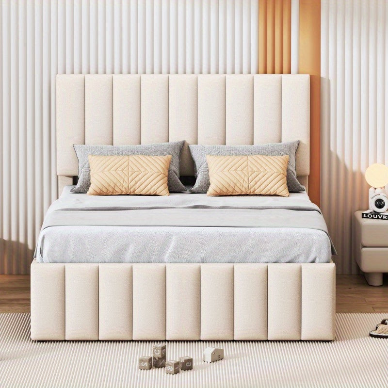 Uittrekbed – Logeerbed – Bedbank – Opbergbed – Jongerenbed – 140x200 cm – Huidvriendelijke Linnen Bekleding