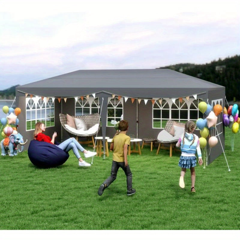 Partytent – Tuinpaviljoen – Feesttent – Vouwtent – Tuintent – 3x6 Meter – Opvouwbaar Met Zijpanelen – UV-Beschermend