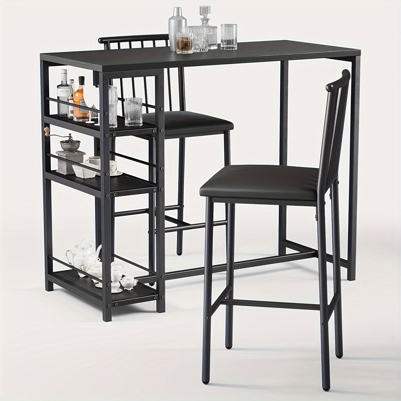 Eettafelset – Eethoek – Keukentafel – Zitgroep – Meubelset – Massief Hout – Kunststof Fineer – Klassiek Design – Zonder Elektriciteit