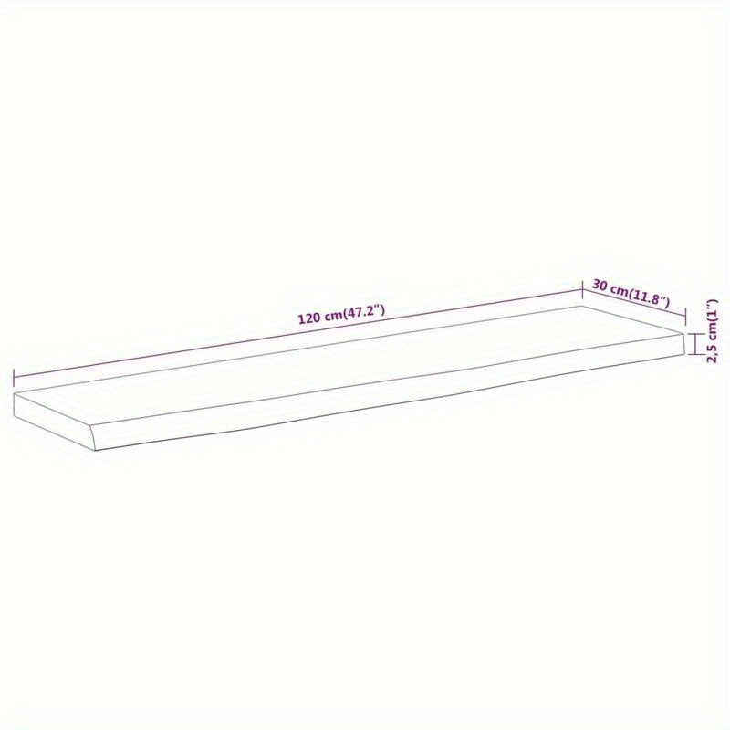 Wandplank – Muurplank – Plank – Zwevende Plank – Houten Plank – Acaciahout Massief – 120x30x2,5 cm – Boomrand Design