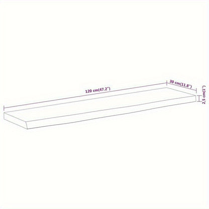 Wandplank – Muurplank – Plank – Zwevende Plank – Houten Plank – Acaciahout Massief – 120x30x2,5 cm – Boomrand Design