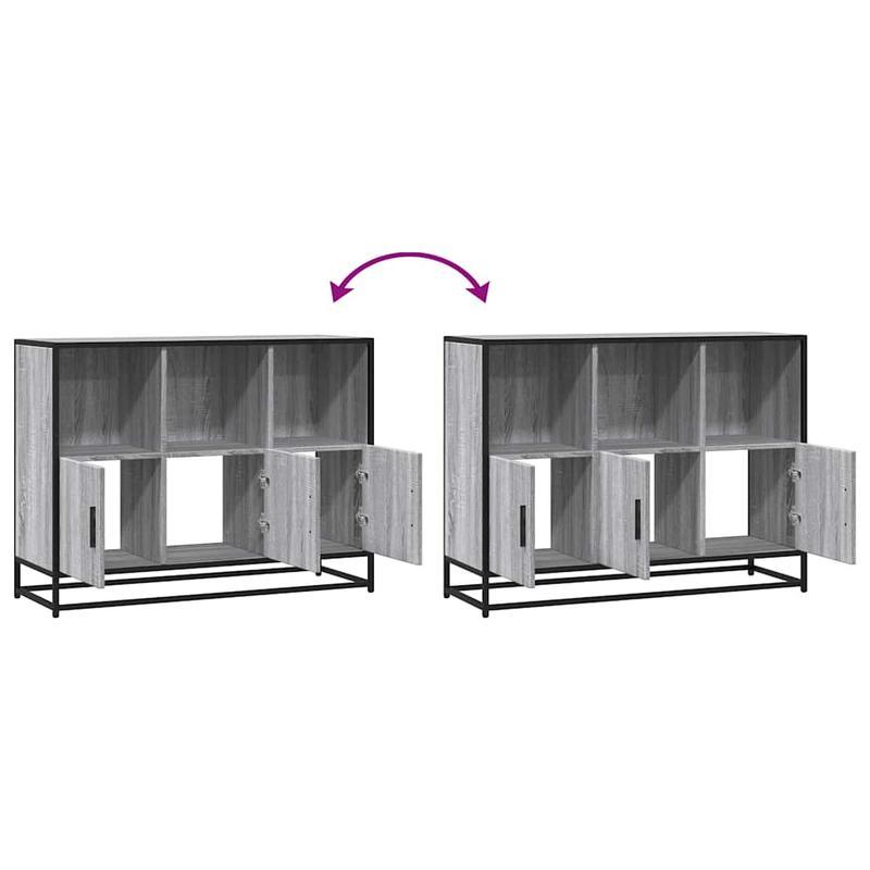Sideboard 100x35x76cm edited wood gray sonoma oak-colored Practical and removable