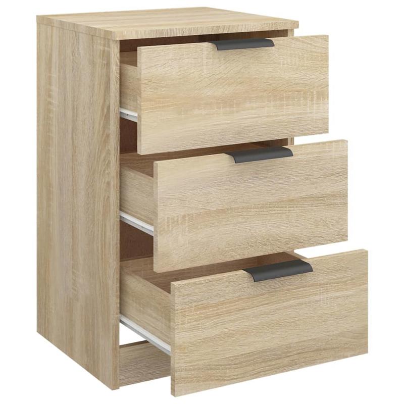 Modern Minimalist Bedside Table with 3-Drawer Storage - Sonoma Oak Finish, Light & Brown Tones, Space-Saving Design, Easy Assembly, Compact Nightstand for Small Spaces, Sturdy Hardwood Construction, 68.58cm Height, 101.6cm Wi
