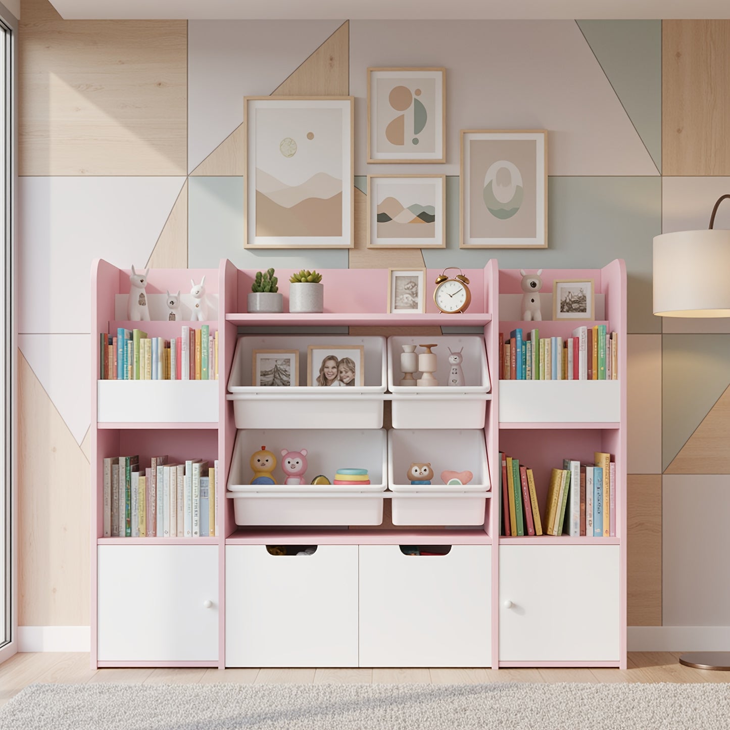 Boekenkast – Vakkenkast – Opbergkast – Boekenrek – Ladekast – Multifunctioneel Design – Duurzaam Hout – 69 CM Hoog – 3,2+ Kubieke Voet Opslagruimte
