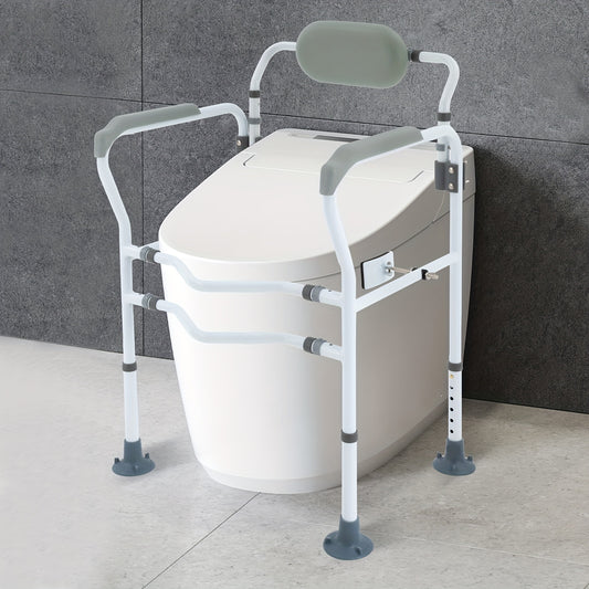 Toiletbeugel – Toiletsteun – Wandbeugel – Veiligheidsgreep – Handgreep – Verstelbaar – C-Pin Montage – Draagkracht 136 kg – Robuust Grijs