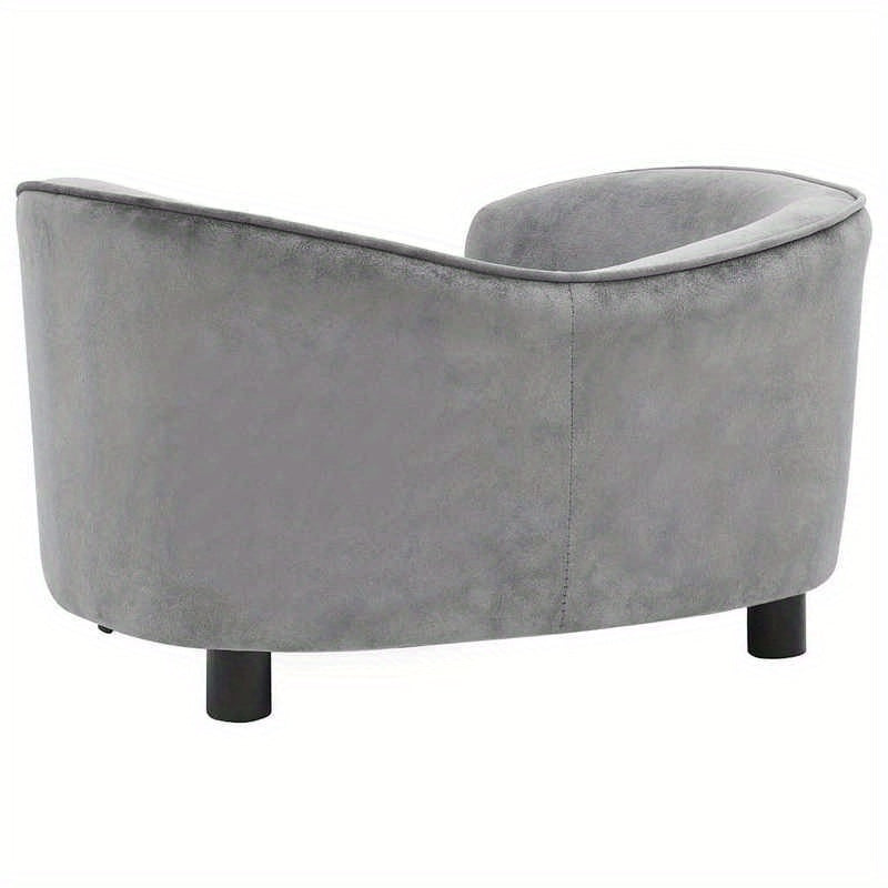 Hondenbankje – Hondenmand – Hondenkussen – Hondenbed – Sofa voor Honden – Grijs – Zacht Polyester – Comfortabele Vulling – Duurzaam – 69x49x40 cm