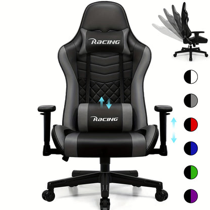 Ergonomische Gamingstoel – Gamerstoel – Bureaustoel – Zwarte Comfortstoel – Draaistoel – Rockingfunctie tot 170° – Verstelbare Lendensteun en Hoofdsteun