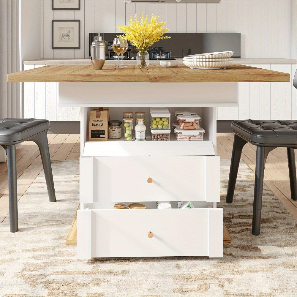 Uittrekbare Eettafel – Uitklapbare Keukentafel – Multifunctionele Tafel – Ruimtebesparende Eetkamertafel – Wit – 110-140 x 80 cm – Lichtgewicht en Onderhoudsvriendelijk