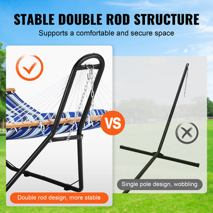Hangmatstandaard – Hangmat Frame – Staander Voor Hangmat – Stevig Stalen Frame – 110 Inch Variant – Geschikt Voor 2,1-3,9 Meter Hangmatten – Max. Draagkracht 204 kg – Weerbestendig Poedercoating