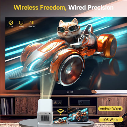 Projector – Beamer – Mini Beamer – Multimedia Projector – Android Projector – Native 1080p Resolutie – WiFi 6 & Auto Keystone Correction
